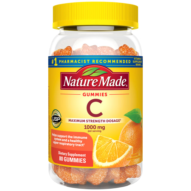 ​​Nature Made Maximum Strength Dosage Vitamin C 1000mg per Serving, Adult Vitamin C Immune Support Gummies, 80 Gummies for Daily Immune Support, 20 Day Supply