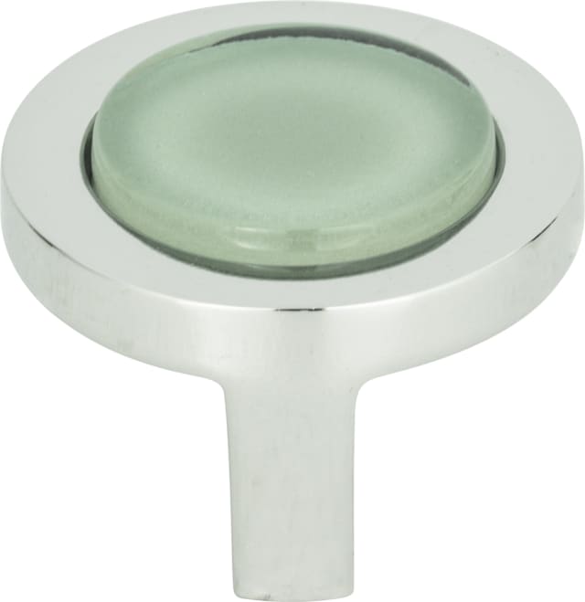 Spa Green Round Knob 1 1/4 Inch Polished Chrome