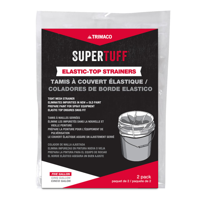 SuperTuff® Bag Strainer, Fine Mesh, Elastic Top, 5 gal, 2pk