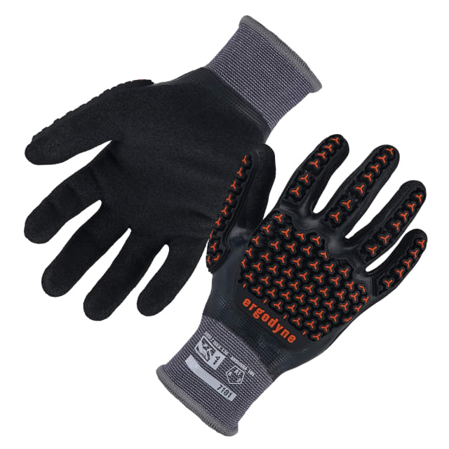 7101 2XL Black Full Nitrile Dipped Impact Gloves