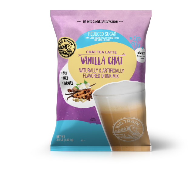 Big Train Vanilla Chai Tea Latte Drink Mix, No Sugar Added, 4 x 3.5 lb
