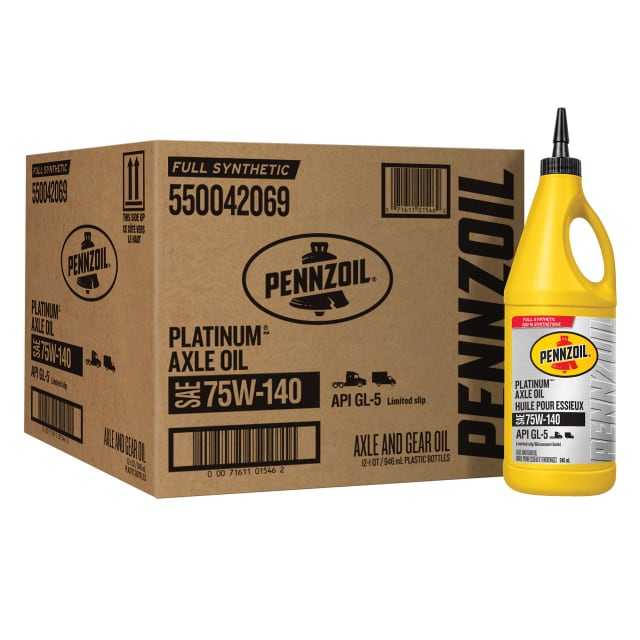 Pennzoil Platinum Synthetic 75W-140 Axle Gear Oil, 0.946 Litre (12 Packs)