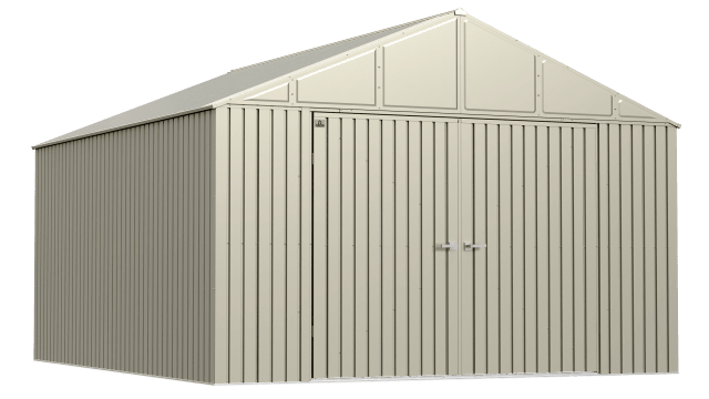 Arrow Elite Steel Storage Shed, 12x14, Cool Grey