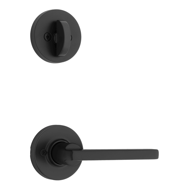 Hildon Round Door Lever Interior Pack in Matte Black