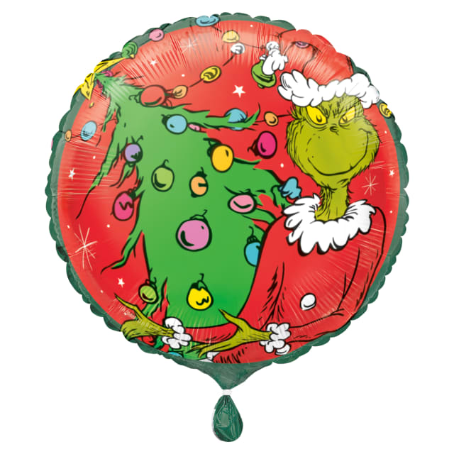 38649  Grinch Round 18" Foil Balloon - Packaged