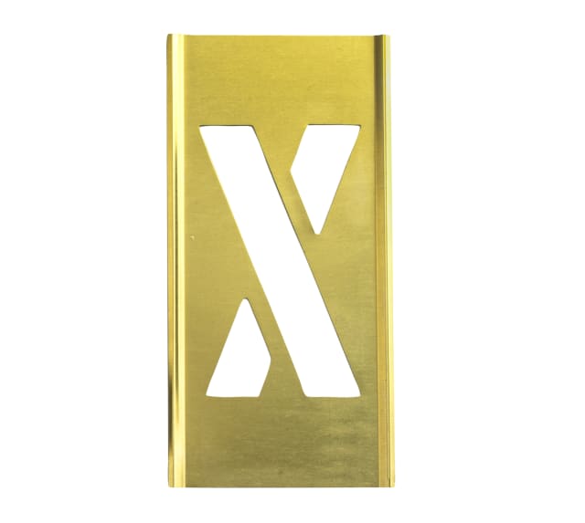 Stencil Sort-1/2" Brass Gothic X