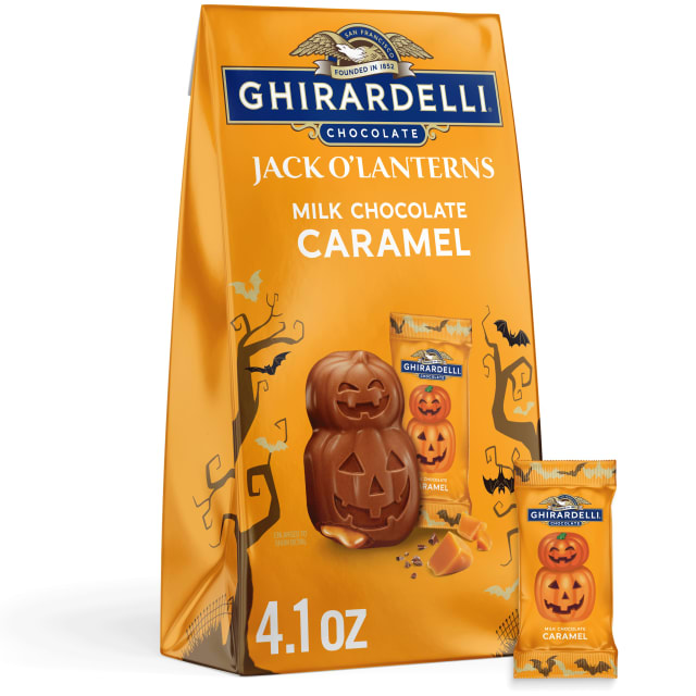 GHIRARDELLI Milk Chocolate Caramel Jack O' Lanterns, 4.1 oz Bag