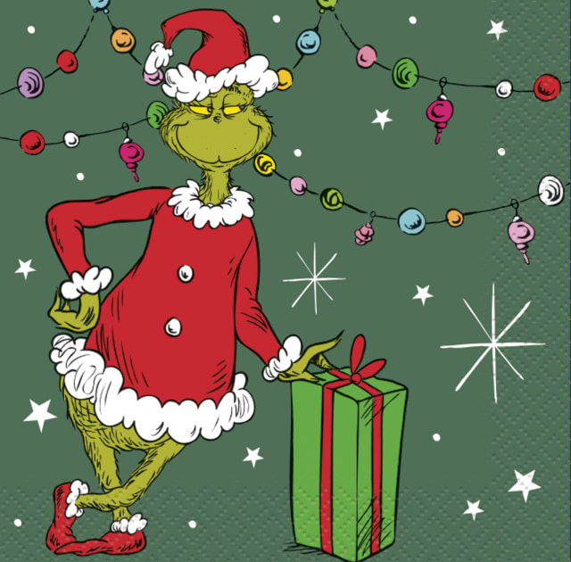 36973  Grinch Beverage Napkins, 16ct