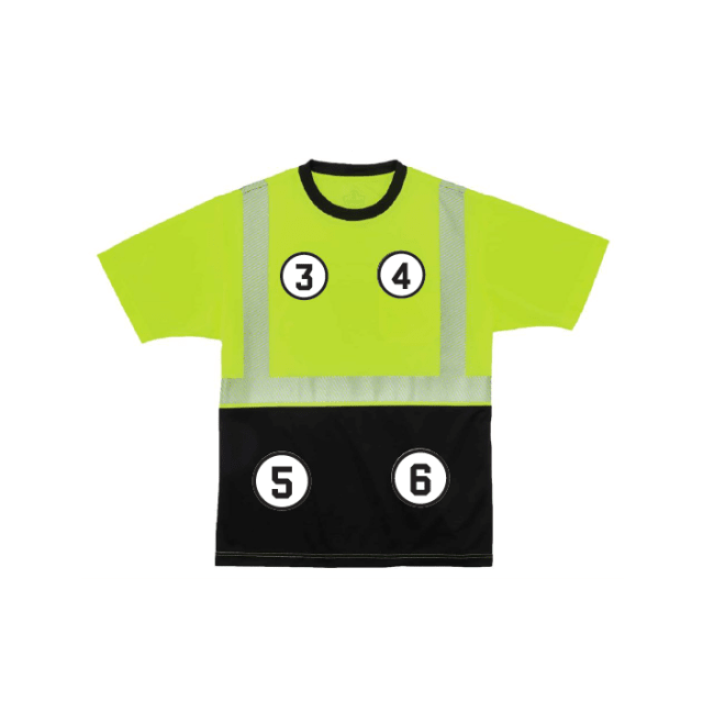 GloWear 8280BK Hi-Vis T-Shirt - Type R, Class 2, Black Bottom