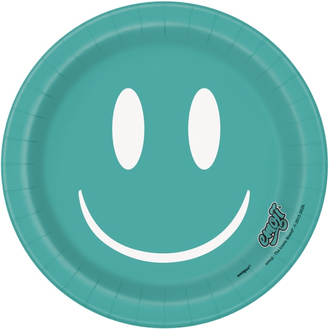 14870  Emoji Round 7" Dessert Plates, 8ct