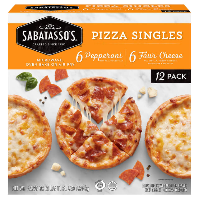 Sabatasso's Pepperoni & Four-Cheese Frozen Pizza Singles Combo Pack