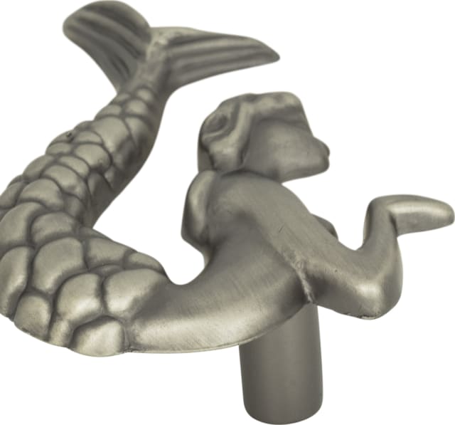 Mermaid Knob Left 2 1/2 Inch Pewter
