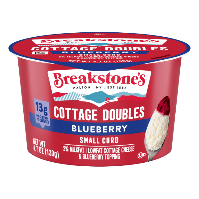 Breakstone's Cottage Cheese Doubles with Blueberry, Lowfat 2% Milkfat, 4.7 oz Cup