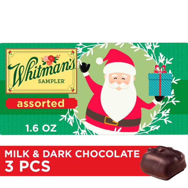 WHITMAN'S SAMPLER Christmas Assorted Chocolate Candy Gift Box, 1.6 oz.