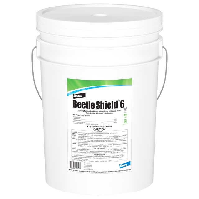 Beetle Shield 6, Ready-To-Use Poultry Insecticide Dust, Controls Beetles, Lice &amp; Mites, 40 lbs. Pail