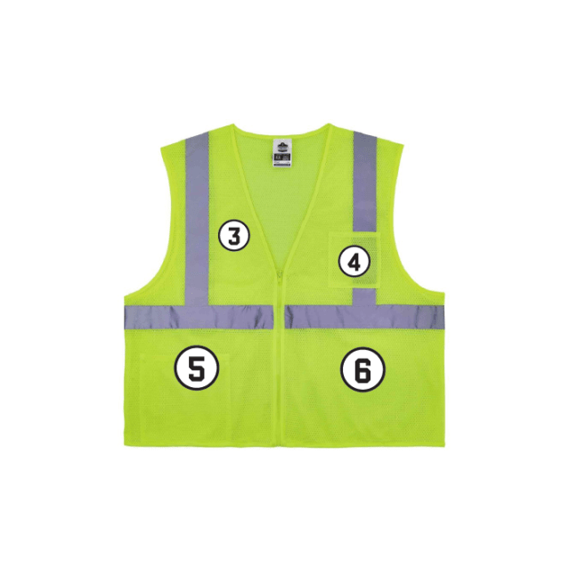 GloWear 8256Z Self-Extinguishing Hi-Vis Safety Vest - Type R, Class 2, Zipper