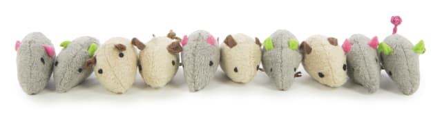 SmartyKat Skitter Critters Catnip Mice Plush Cat Toy Value Pack with Pure & Potent Catnip, Stimulating for Cats & Kittens, 10-Pack