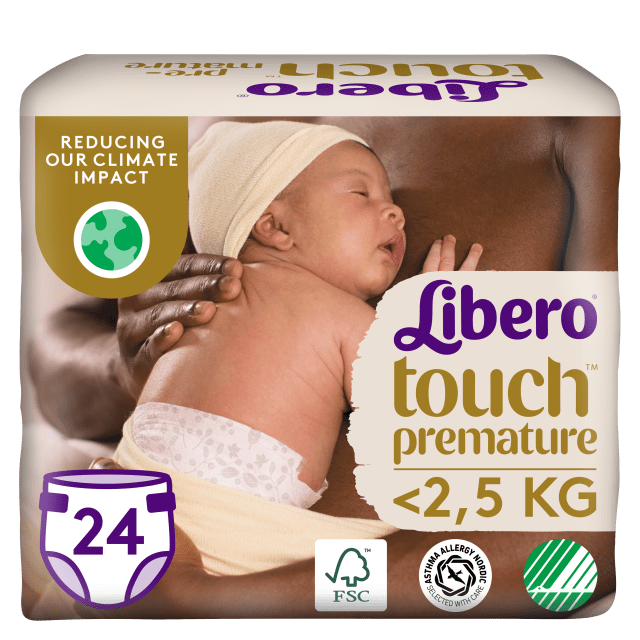 Diapers Libero Touch™ Open Size Premature, 24 pieces