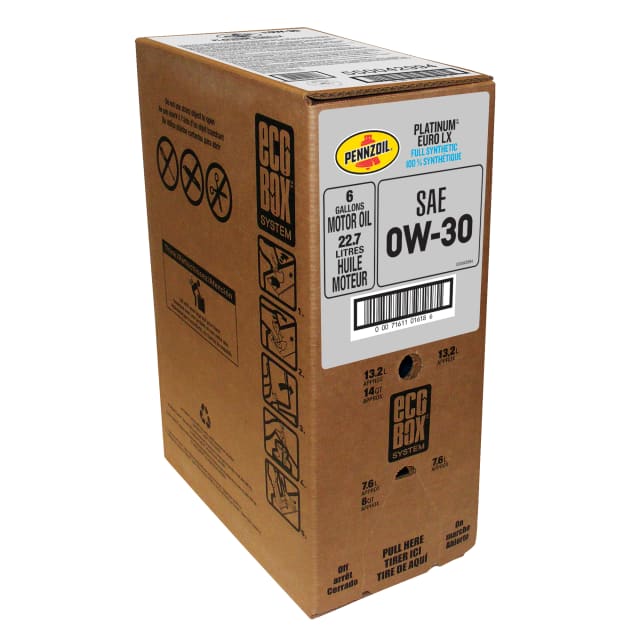 Pennzoil Platinum Euro LX Full Synthetic 0W-30 Motor Oil, 22.7 Litre Ecobox