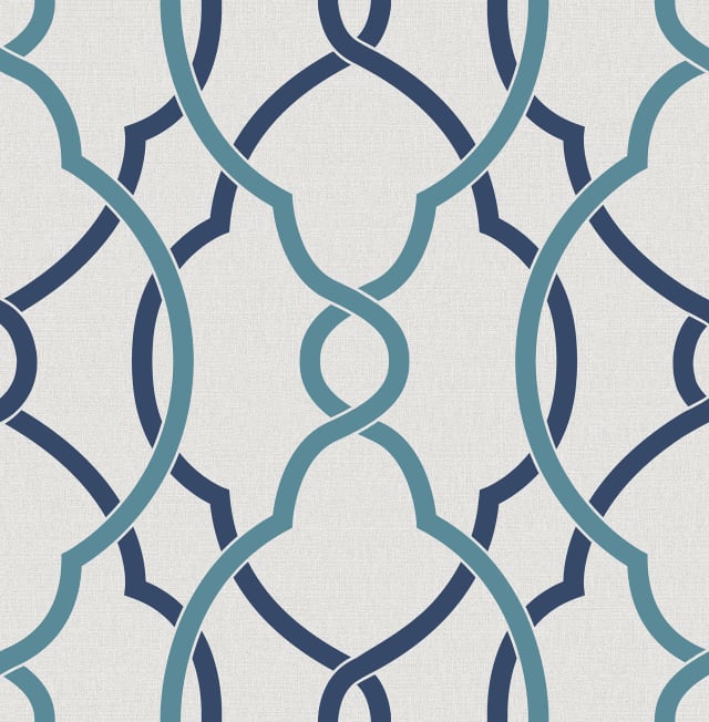 Sausalito Navy Lattice Wallpaper