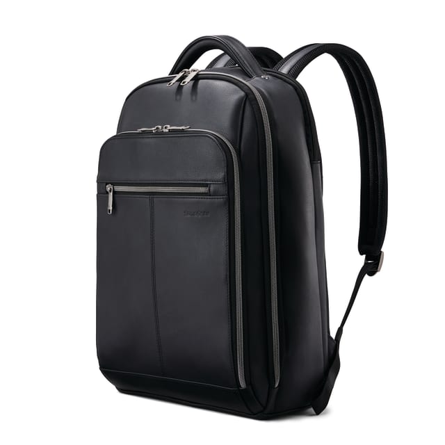 Sam Classic Leather Backpack - Black