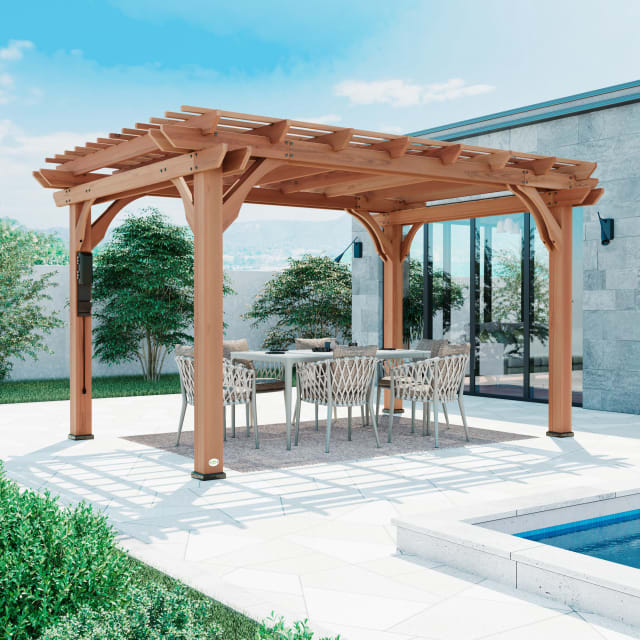 Beaumont Pergola-14x10-Medium Brown