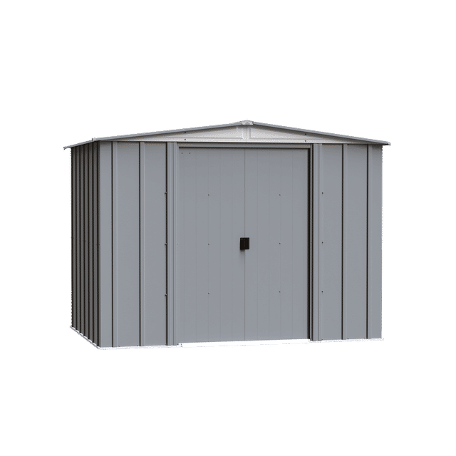 Arrow Steel Storage Shed, 8x6 ft., Emery Grey with a Eggshell Gable