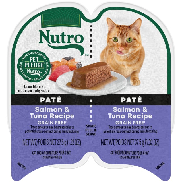 Nutro Perfect Portions Wet Cat Food Pate Salmon & Tuna Recipe, (24) 2.64 oz. Twin-Pack Trays