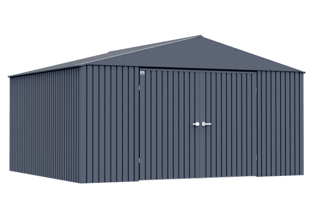 Arrow Elite Steel Storage Shed, 14x12, Anthracite