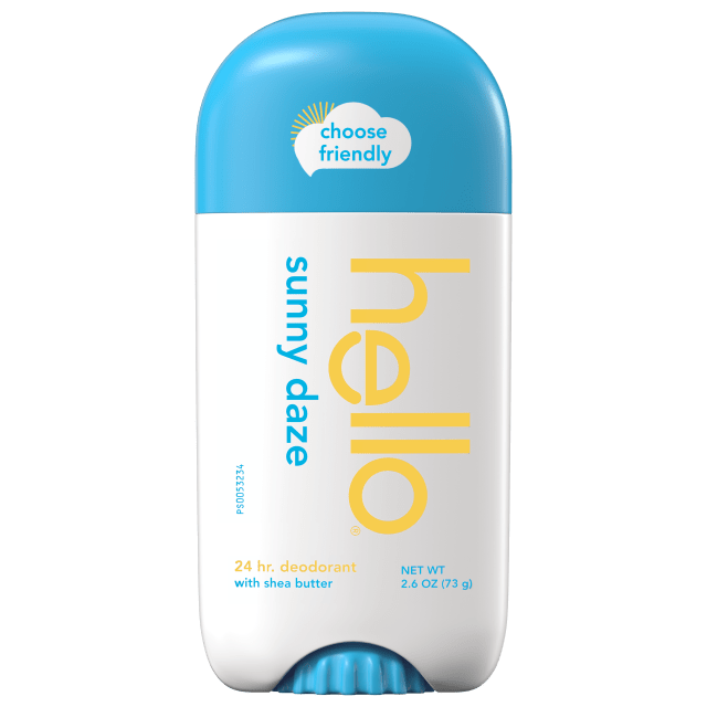 hello Sunny Daze Aluminum Free Deodorant for Women and Men with Shea Butter, Baking Soda Free Deodorant, Dermatologically Tested, 2.6 oz Deodorant Stick, 2 pack