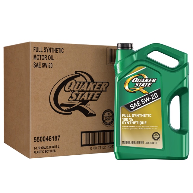 Huile moteur Quaker State 100 % synthétique SAE 5W-20, 5 litres (caisse de 3)