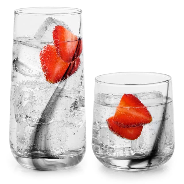 Libbey Ascent Black Ribbon 16 Piece Tumbler and Rocks Glass Set