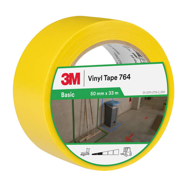 3M™ Allzweck-PVC-Klebeband 764, Gelb, 50 mm x 33 m, 0.13 mm, Einzeln verpackt