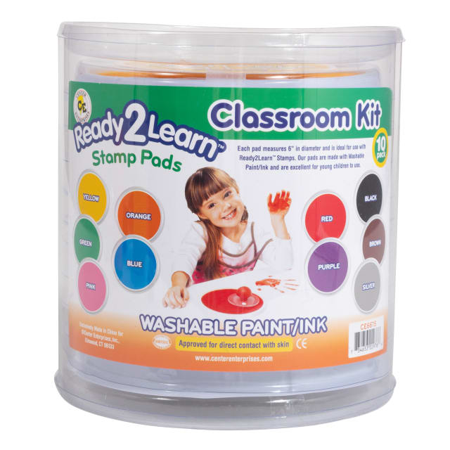 Jumbo Circular Washable Stamp Pads - Classroom - Set of 10