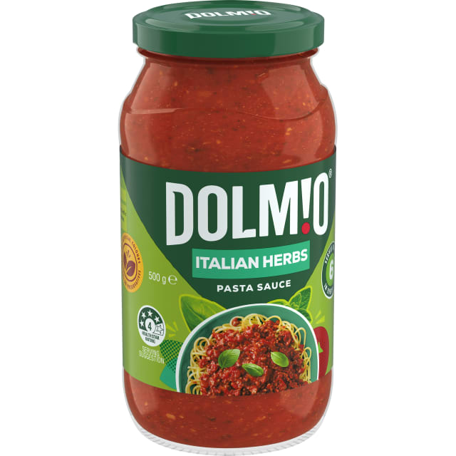 DOLMIO EXTRA Pasta Sauce Italian Herbs 500g Jar