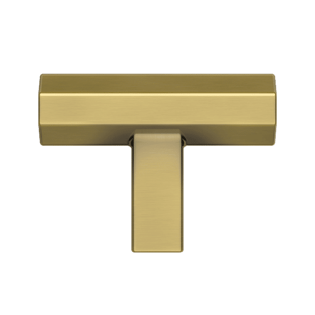 4416 Octagonal T-Knob 1.5", In Heirloom Brass