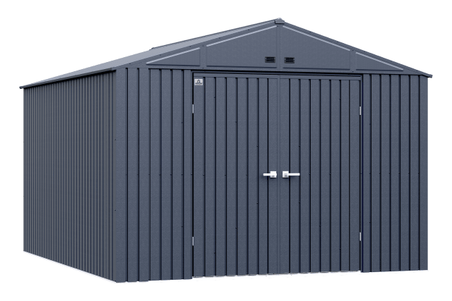 Arrow Elite Steel Storage Shed, 10x12, Anthracite