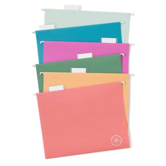 U-Eco Hanging File Folders, U-Eco, 1/5 Cut, 0.5" Expansion, Assorted Colors