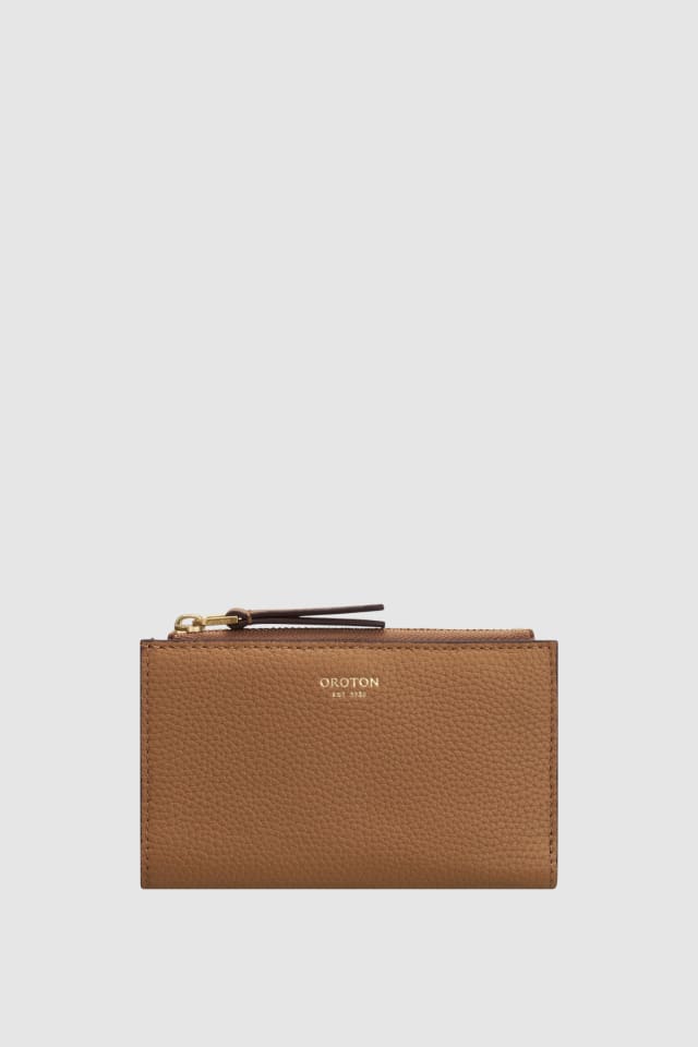 Eve Mini 4 Credit Card Zip Pouch Tan