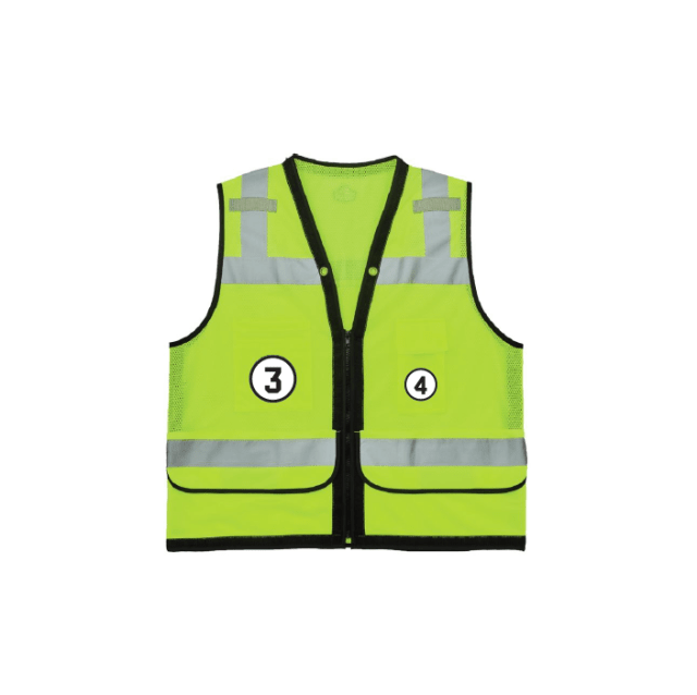 Glowear 8253HDZ Heavy-Duty Mesh Surveyors Vest - Type R, Class 2, Zipper
