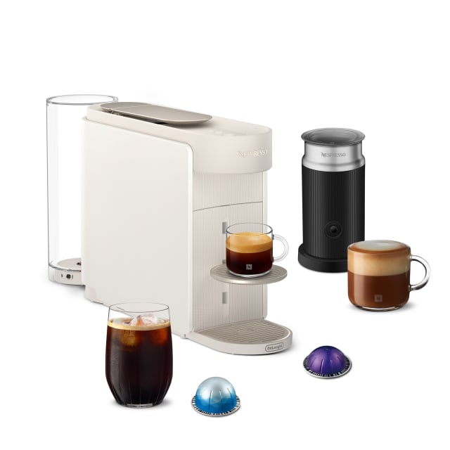 Nespresso Vertuo Up Coffee & Espresso Maker with Milk Frother by De'Longhi, Pearl White