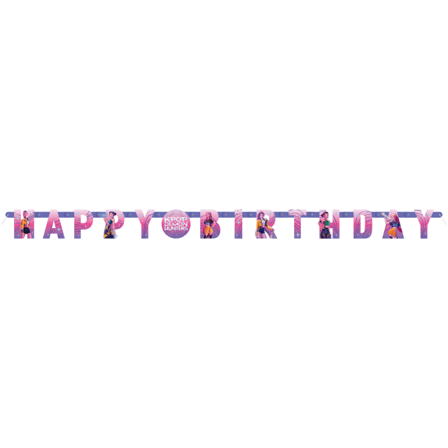 37088  KPop Demon Hunters "Happy Birthday" 6 ft Jointed Banner