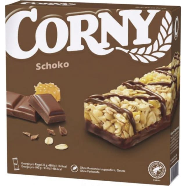 Corny Classic Chocolate Granola Bar – Mess-Free Energy for Summer Road Trips & Day Camps, 6 Pack