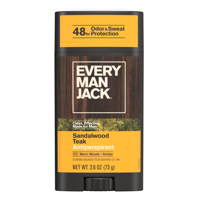 Every Man Jack Sandalwood Teak Antiperspirant Deodorant - 2.6 oz