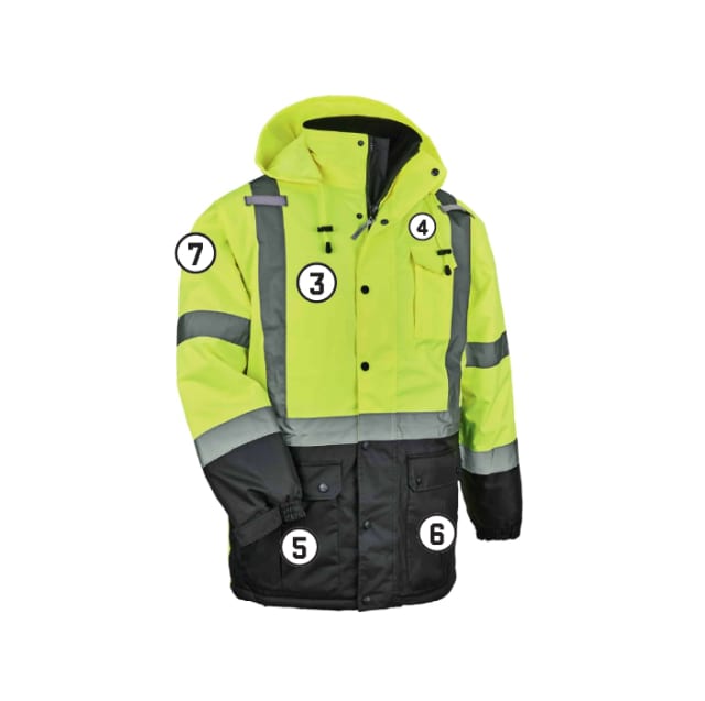 GloWear 8384 Hi-Vis Winter Jacket Quilted Parka - Type R, Class 3