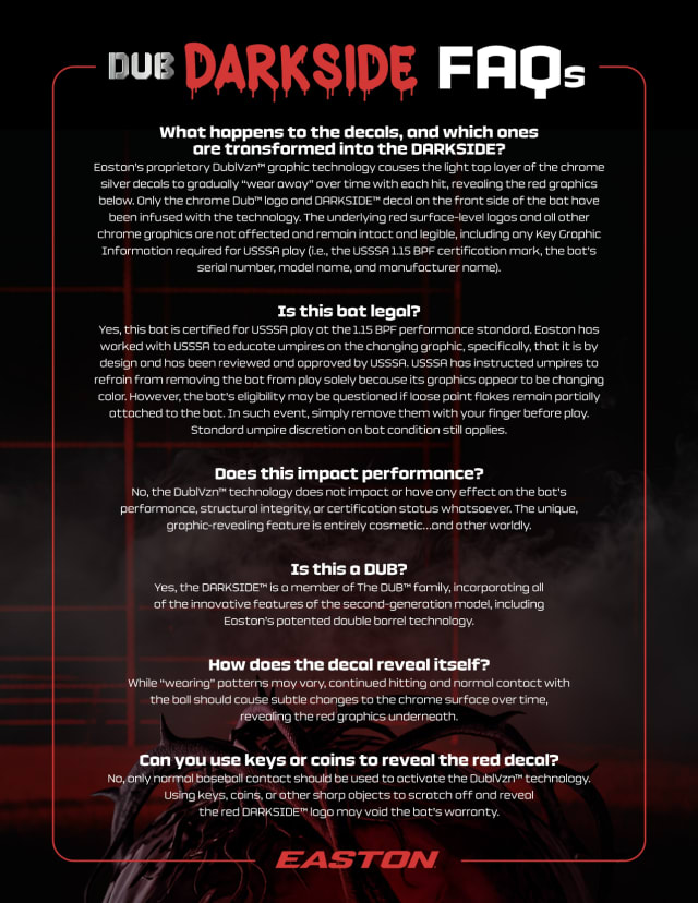 2027 Dub Darkside FAQ One Pager