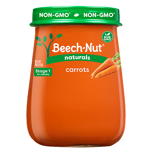 Beech-Nut Naturals Carrot Puree – Summer Baby Food Essential for Travel & 4th of July Picnics, 4oz