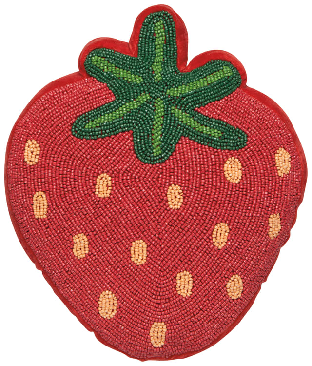 Berry Sweet Beaded Throw Pillow