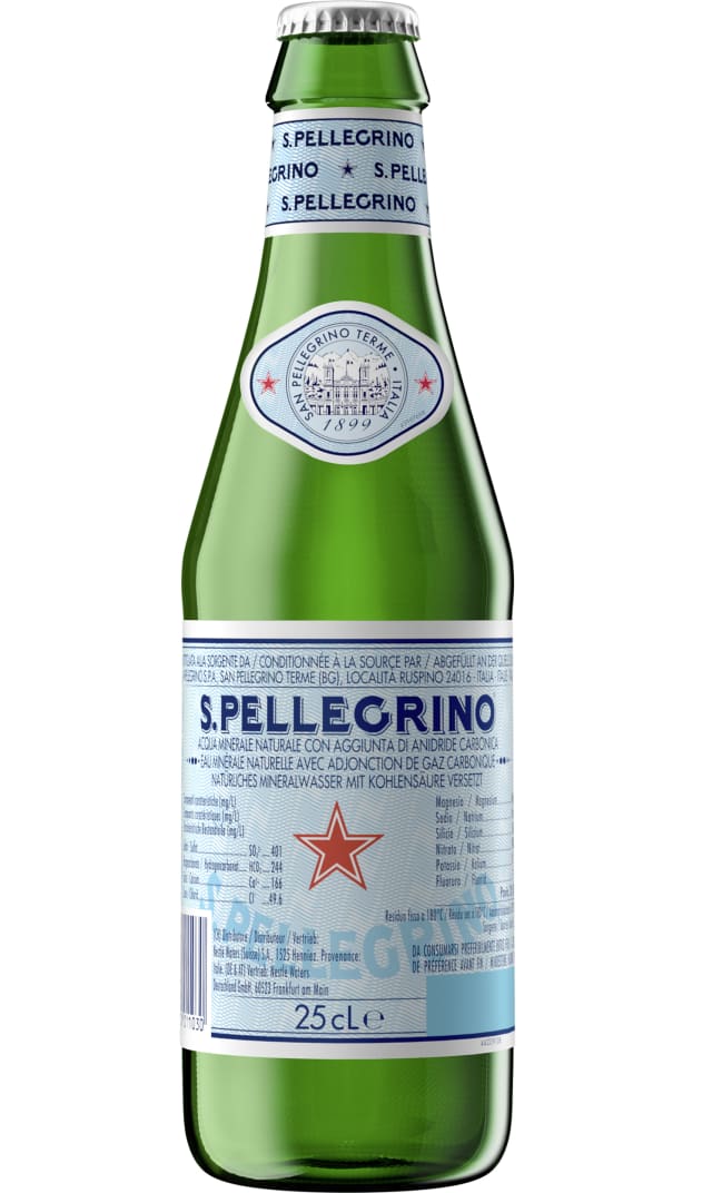 S. PELLEGRINO Mineralwasser mit Kohlensäure Mehrweg 250ml Glasflasche