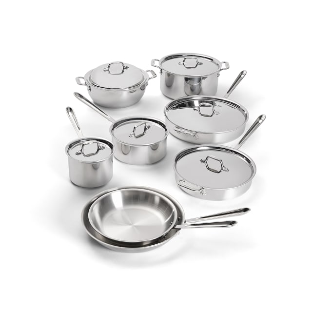 D3 Stainless 3-ply Bonded Cookware Set, 14 piece Set